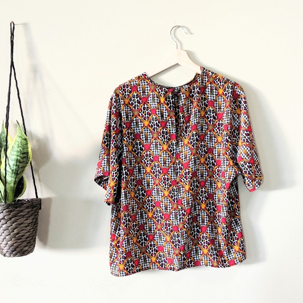 ALYSSA CARR Vintage Leopard Houndstooth Blouse - Picture 6 of 7